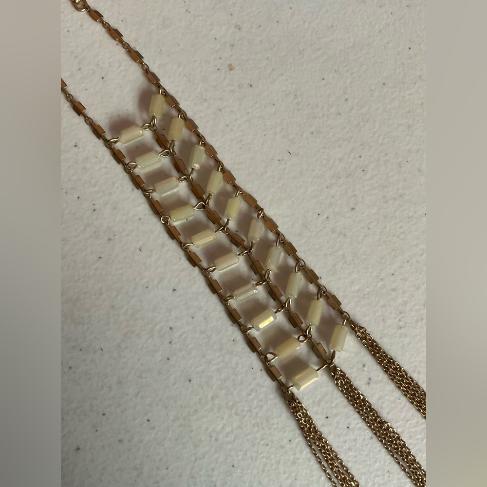 Bella Jack Gold Beaded Long Necklace Tassel‎ - Picture 2 of 6